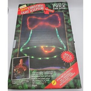 Vtg Mr Christmas Mini Light Sculpture Bell Folding Holiday Light 20x24 Decoratio